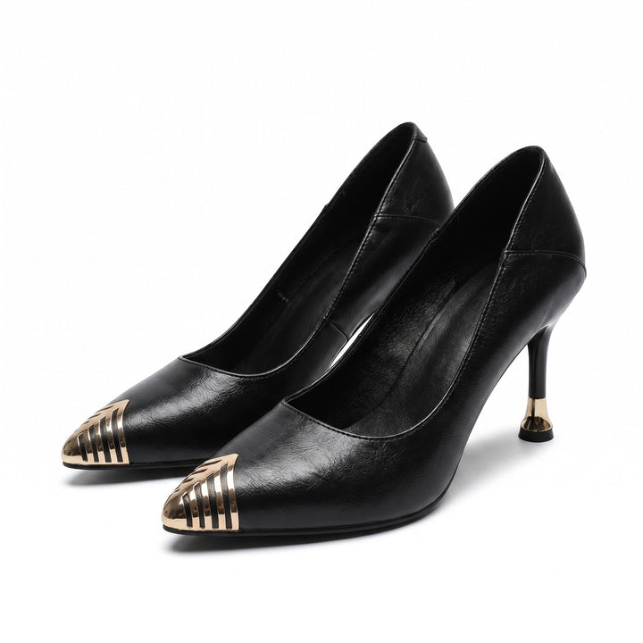 Patricia Vance Pointed Pumps - Color:Black 7cm;Size:35