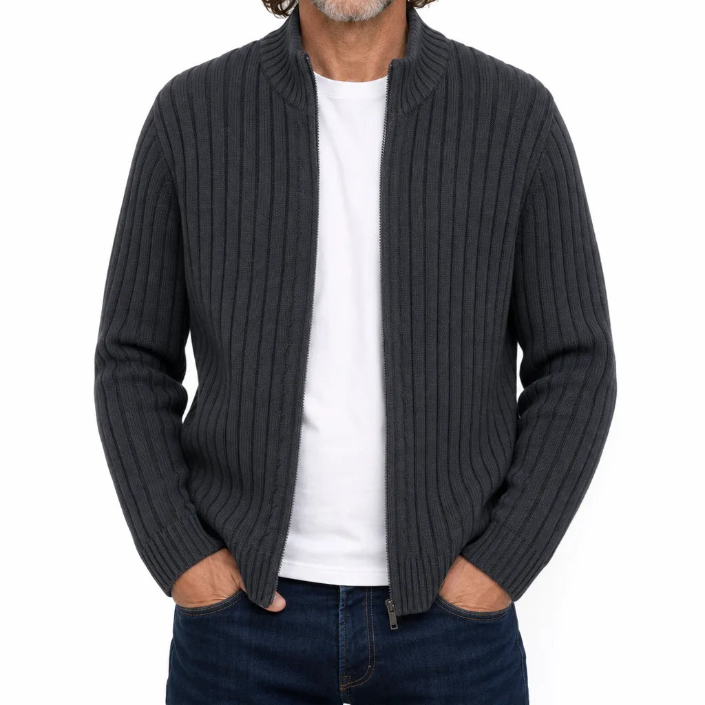 Pearce Stand Collar Cardigan - Color:Black;Size:S