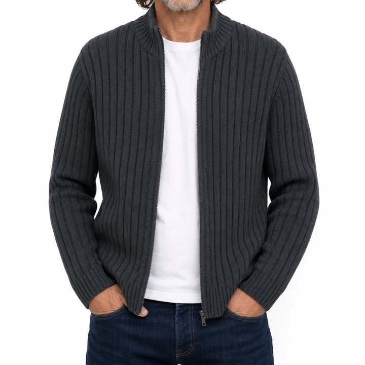 Pearce Stand Collar Cardigan - Color:Black;Size:S
