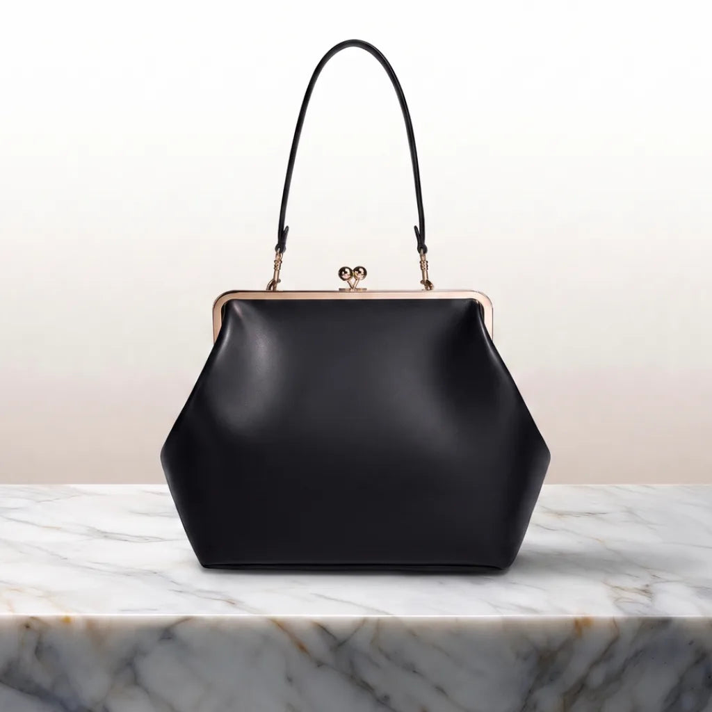 Penelope Designer Shoulder Bag - Color:Black