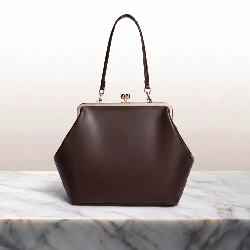 Penelope Designer Shoulder Bag - Color:Brown