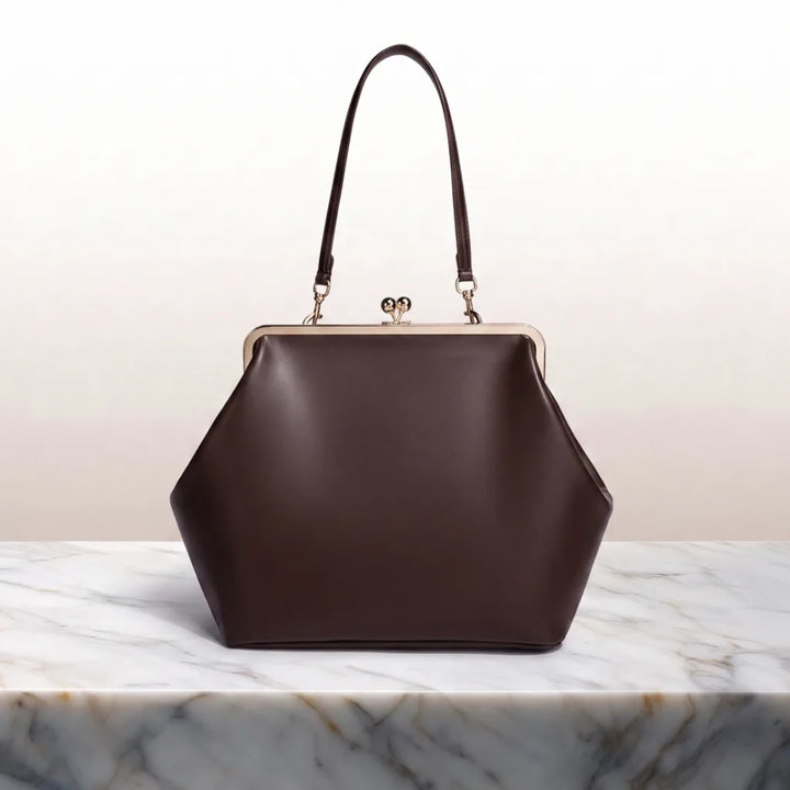 Penelope Designer Shoulder Bag - Color:Brown
