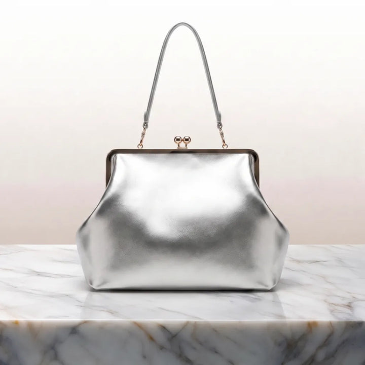 Penelope Designer Shoulder Bag - Color:Gray
