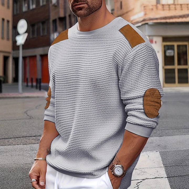 Percival | Men's Textured Knit Sweater - Color:Gray;Size:XS