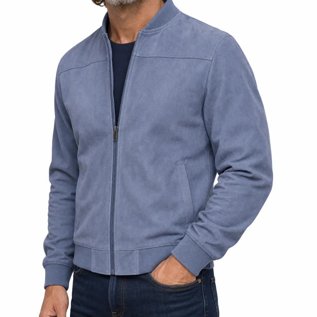 Men's Blue Owen Stand Collar Jacket