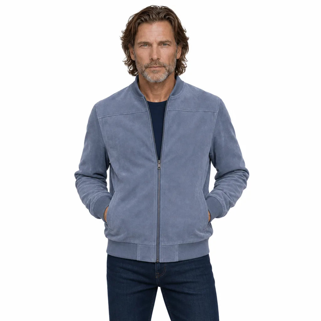 Men's Blue Owen Stand Collar Jacket
