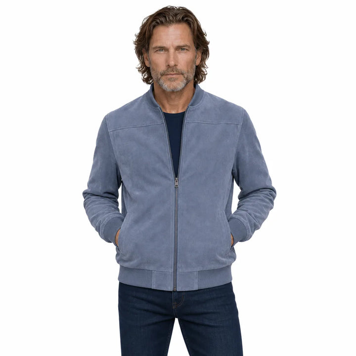 Men's Blue Owen Stand Collar Jacket