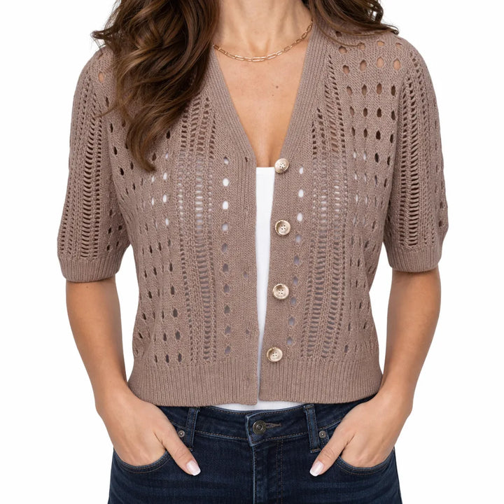 Persephone | Stylish Women's Cardigan - Color:Brown;Size:XS