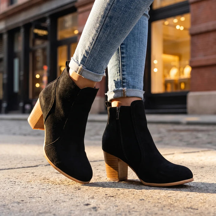 Women's Black Tate Side-Zip Ankle Boots