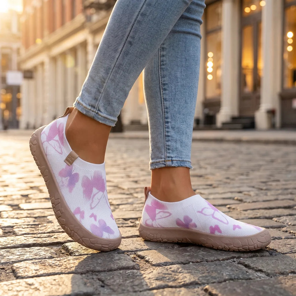 Poppy | Women's Orthopedic Slip-Ons - Color:White/Purple;Size:36