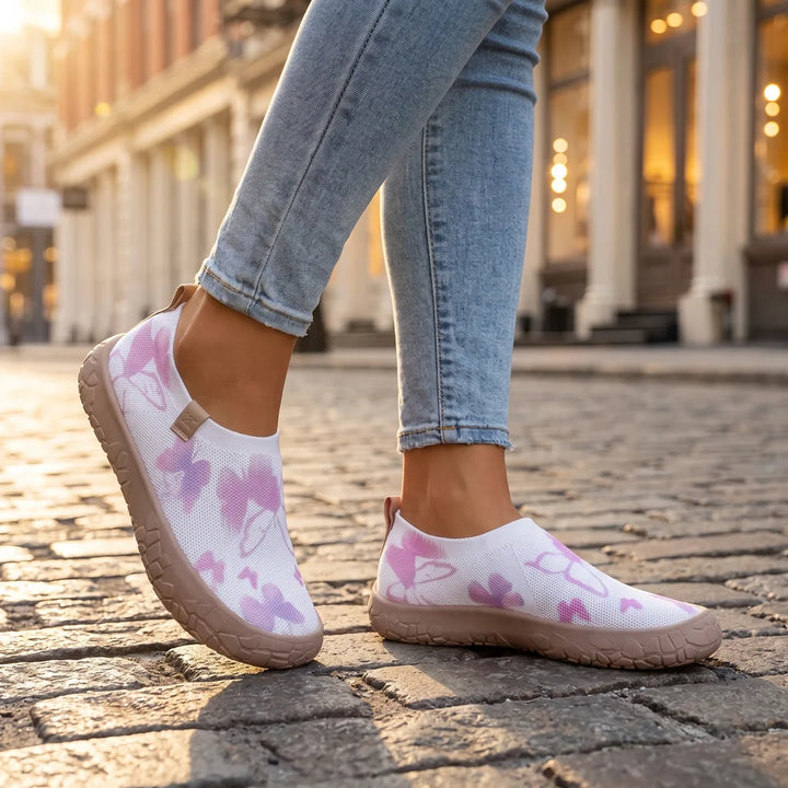 Poppy | Women's Orthopedic Slip-Ons - Color:White/Purple;Size:36