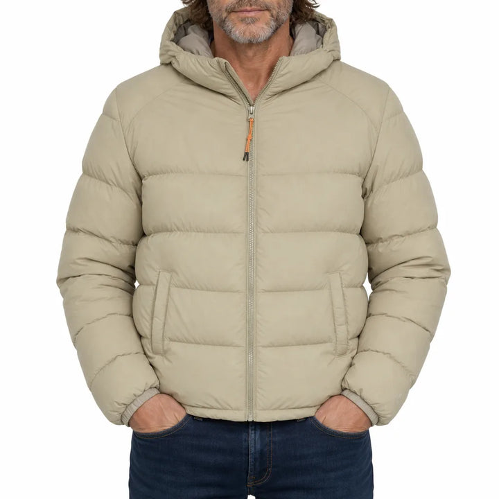 Men's Khaki Green Waverly Hooded Puffer Jacket