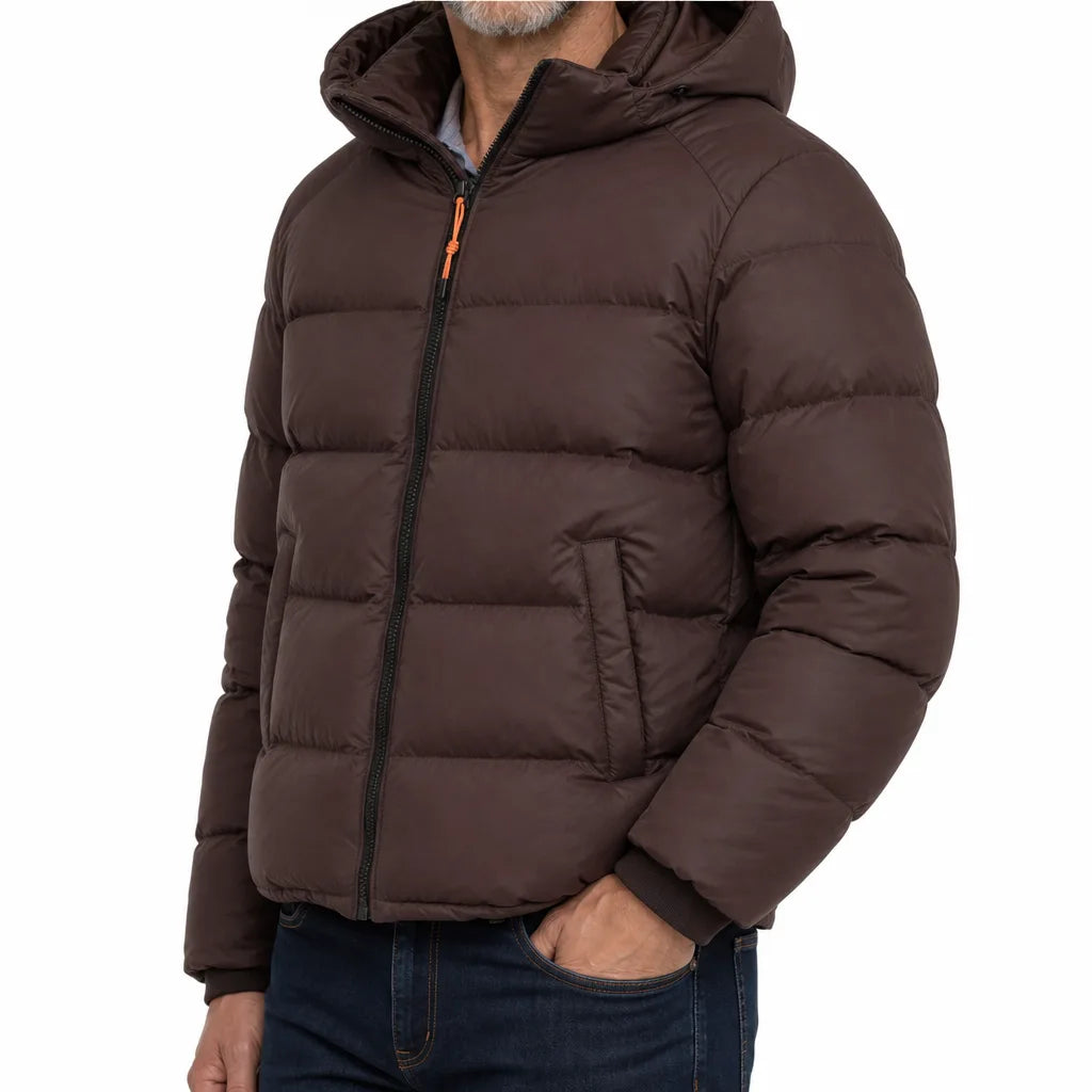 Men's Brown Waverly Hooded Puffer Jacket