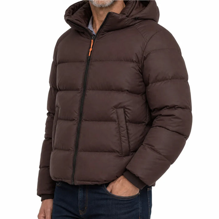 Men's Brown Waverly Hooded Puffer Jacket