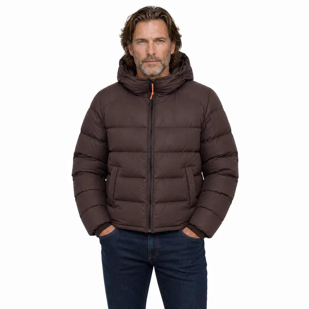 Men's Brown Waverly Hooded Puffer Jacket