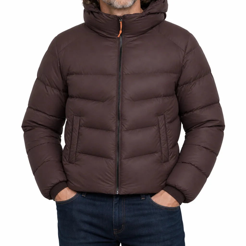 Men's Brown Waverly Hooded Puffer Jacket