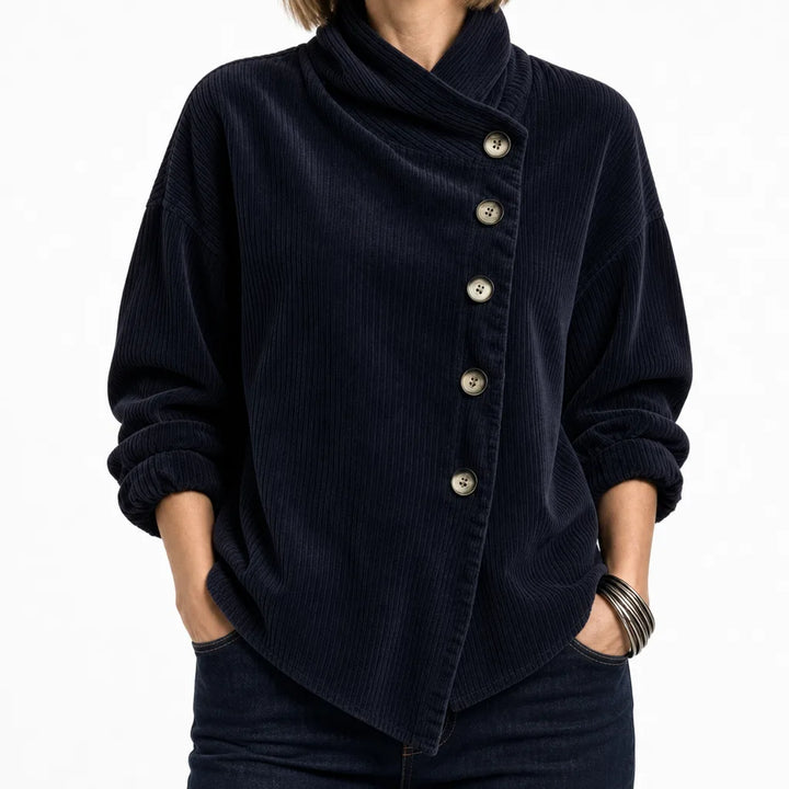 Princess | Women's Button-Up Corduroy Jacket  - Color:Black;Size:XS