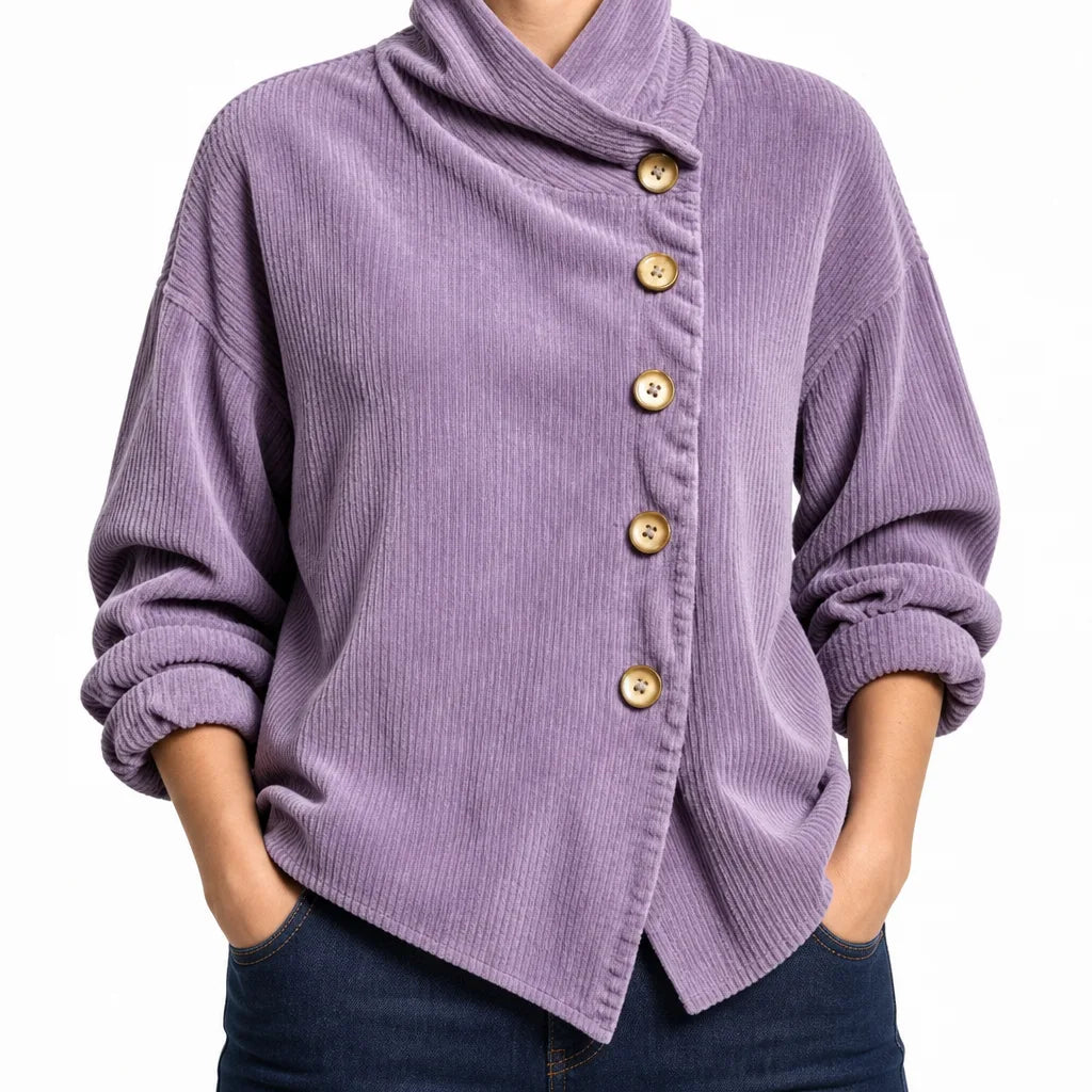 Princess | Women's Button-Up Corduroy Jacket  - Color:Purple;Size:XS