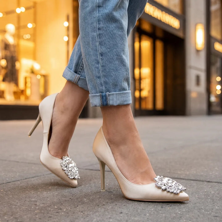 Women's Yellow Barton Rhinestone Pumps