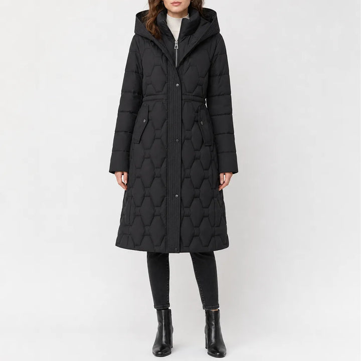 Quinn Long Padded Coat - Color:Black;Size:S