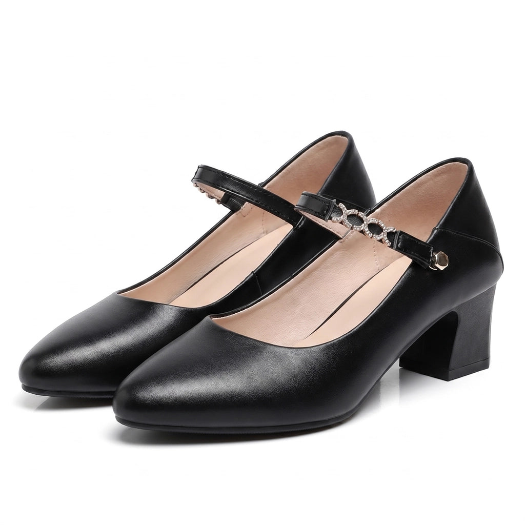 Rachel Miller Block Heels - Color:Black;Size:35