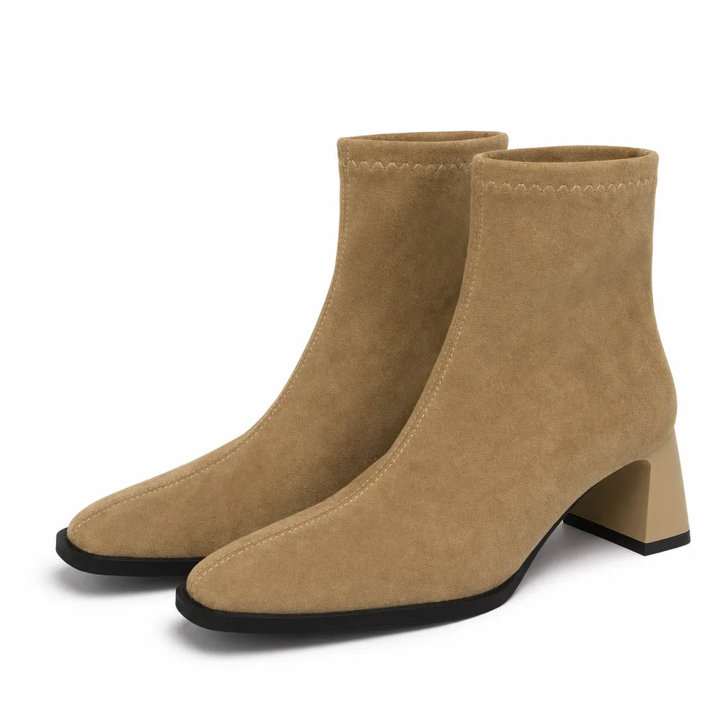 Rachel | Women's Fall Ankle Boots - Color:Beige;Size:35