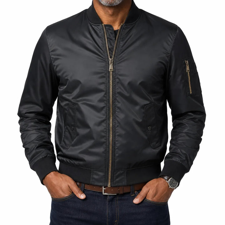 Rafferty | Elegant Warm MA-1 Bomber Jacket for Fall - Color:Black;Size:XXS