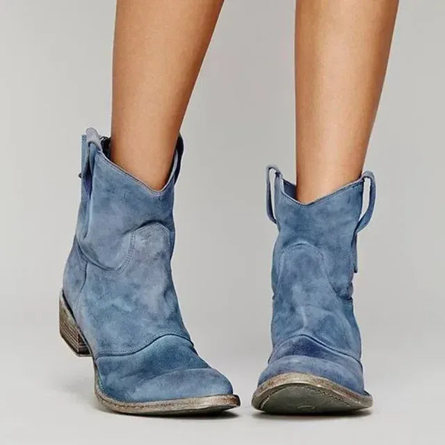 Rebecca |  Women's Vintage Cowboy Boots  - Color:Blue;Size:35