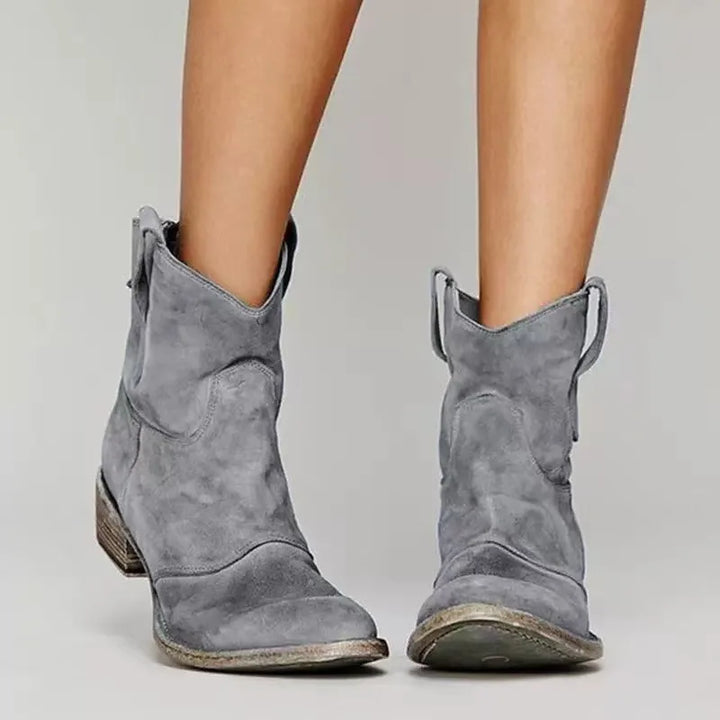 Rebecca |  Women's Vintage Cowboy Boots  - Color:Grey;Size:35