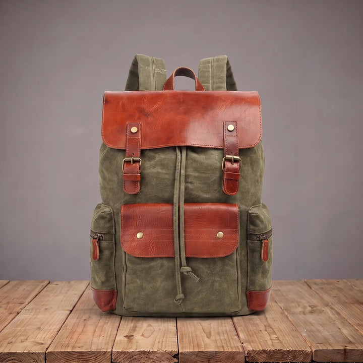 Redmond | Men's Canvas Travel Laptop Backpack  - Color:Green