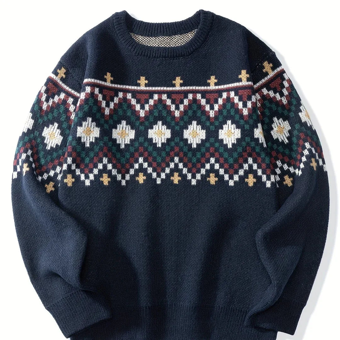Regan | Men's Soft Knit Sweater  - Size:XS;Color:Navy