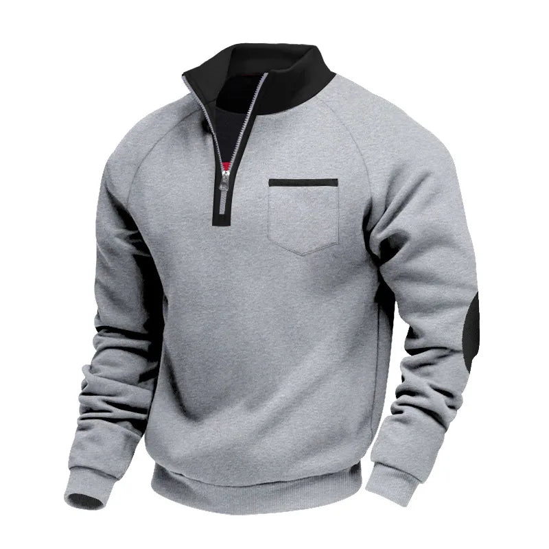 Renshaw  | Men's Quarter-Zip Sweater - Color:Light Grey;Size:XS