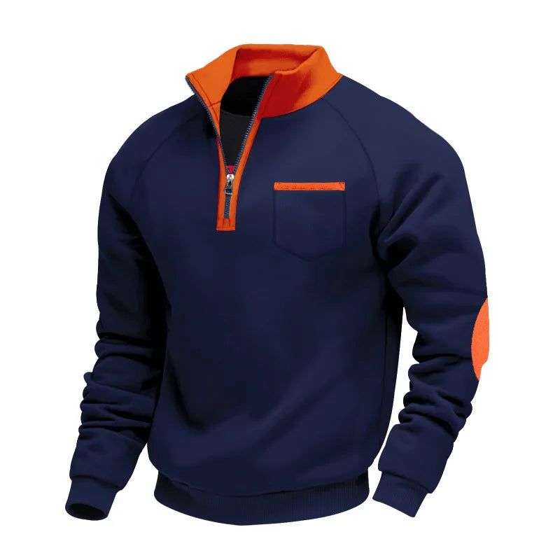 Renshaw  | Men's Quarter-Zip Sweater - Color:Navy Blue;Size:XS