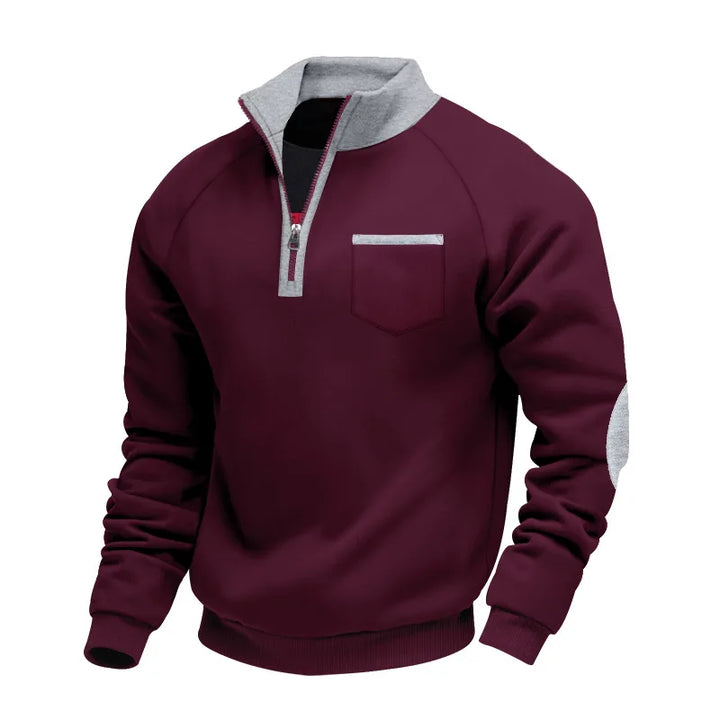 Renshaw  | Men's Quarter-Zip Sweater - Color:Wine Red;Size:XS