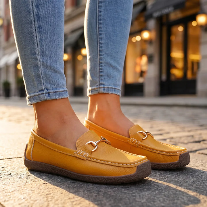 Men's Yellow Estella Perforated Loafers