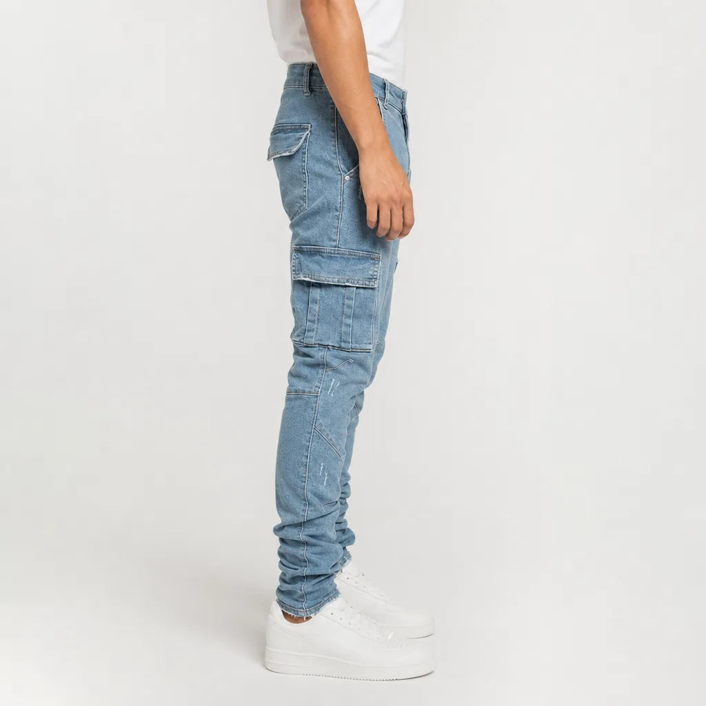 Men's Blue Sylvia Skinny Cargo Jeans