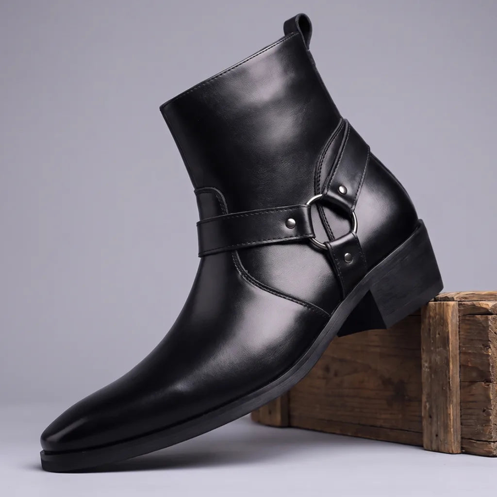 Rhys | Mens Fall Cowboy Boots - Color:Black;Size:39