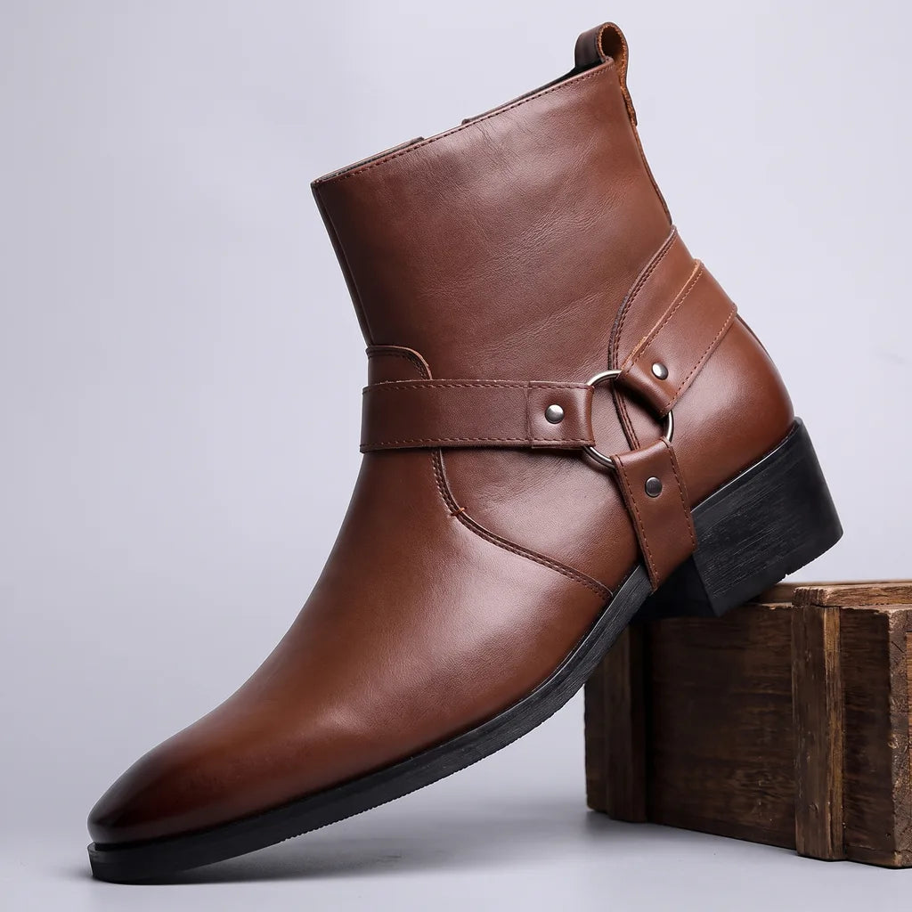 Rhys | Mens Fall Cowboy Boots - Color:Brown;Size:39