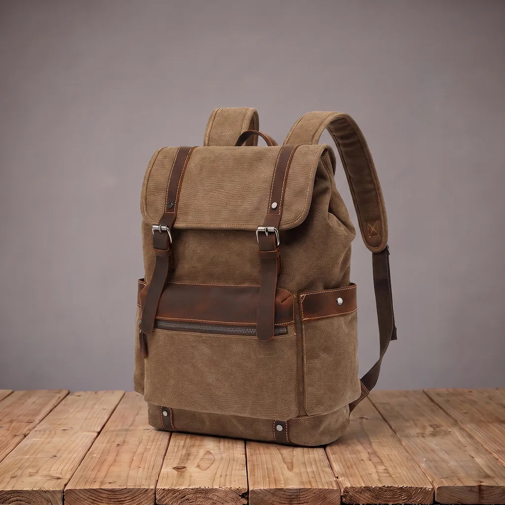 Men's Beige Lightfoot Canvas Travel Backpack