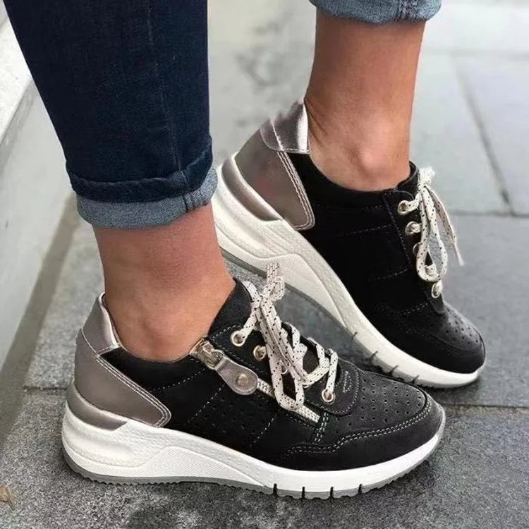 Rihanna | Women's Orthopedic Walking Sneakers  - Color:Black;Size:36