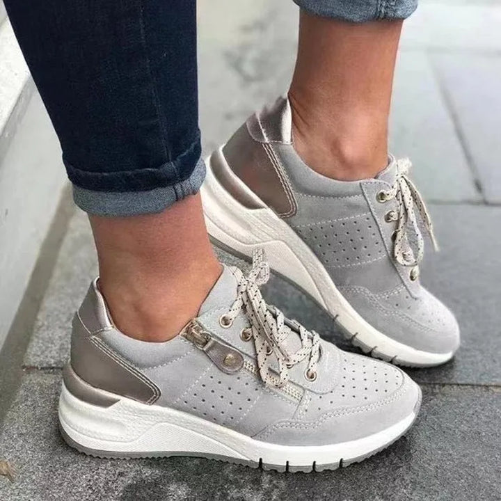 Rihanna | Women's Orthopedic Walking Sneakers  - Color:Grey;Size:36