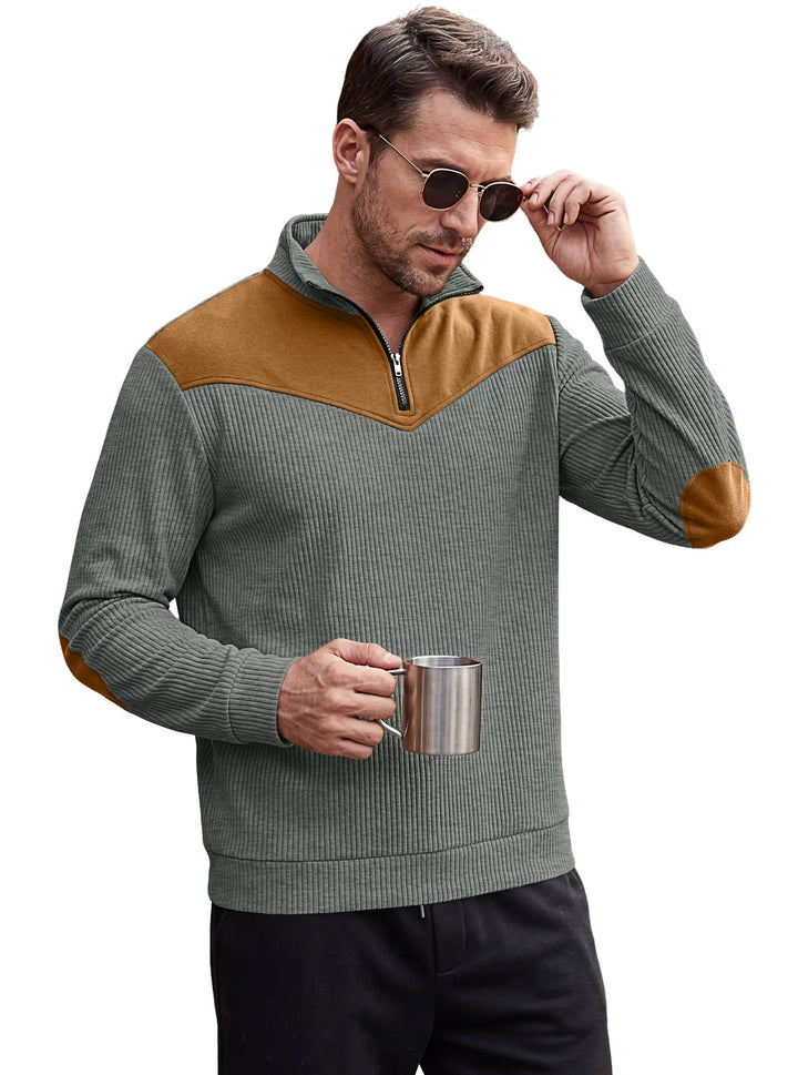Rio | Men's Quarter Half-Zip Sweater  - Color:Dark Gray;Size:XS