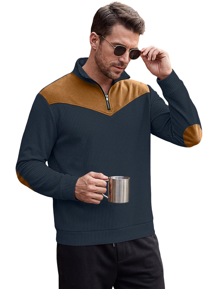 Rio | Men's Quarter Half-Zip Sweater  - Color:Navy Blue;Size:XS