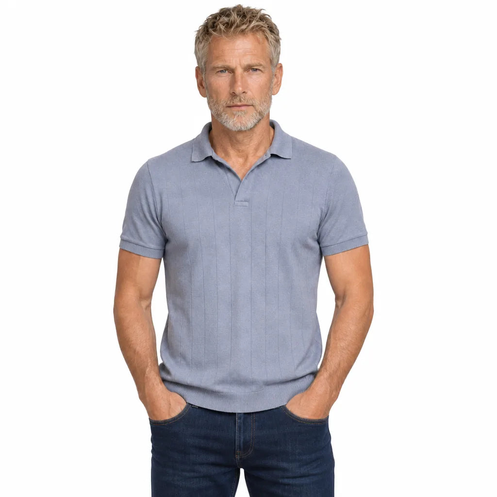 Men's Gray Roman | Men's Fall Knit Polo Shirt