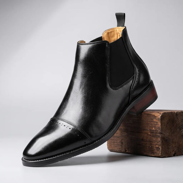 Romy Brogue Chelsea Boots - Color:Black;Size:38