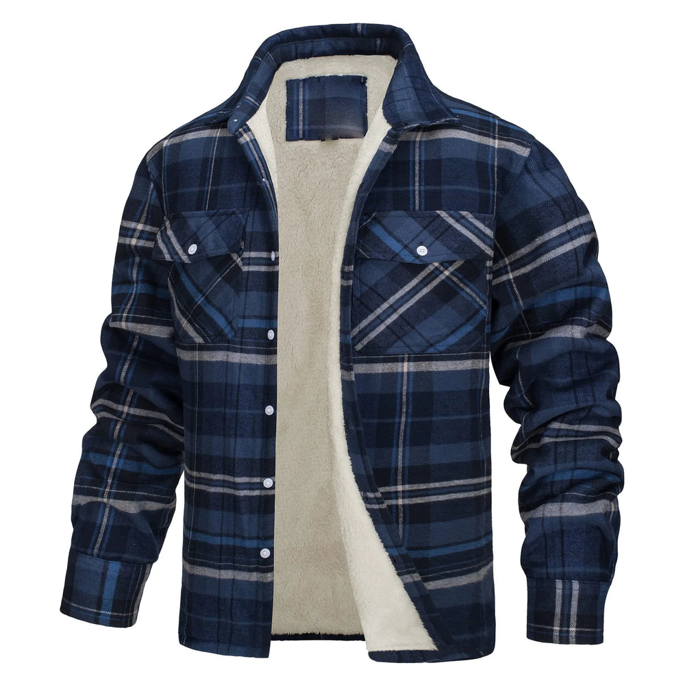 Ronan | Men's Fleece Lined Flannel Jacket  - Size:XS;Color:Blue-Gray