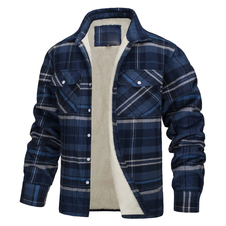 Ronan | Men's Fleece Lined Flannel Jacket  - Size:XS;Color:Blue-Gray