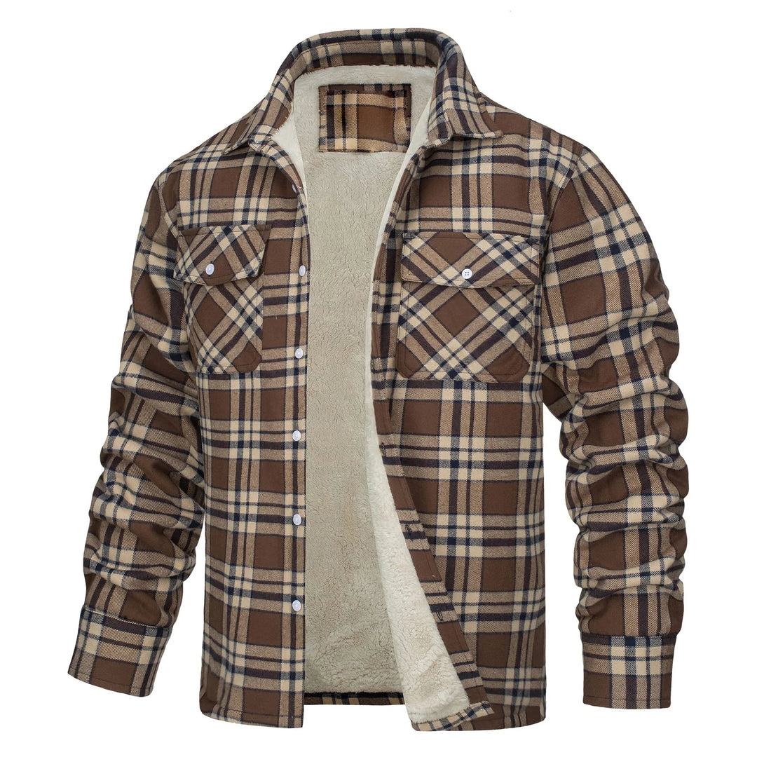 Ronan | Men's Fleece Lined Flannel Jacket  - Size:XS;Color:Khaki