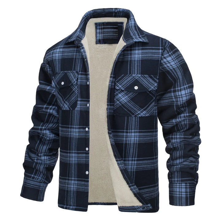 Ronan | Men's Fleece Lined Flannel Jacket  - Size:XS;Color:Navy Blue