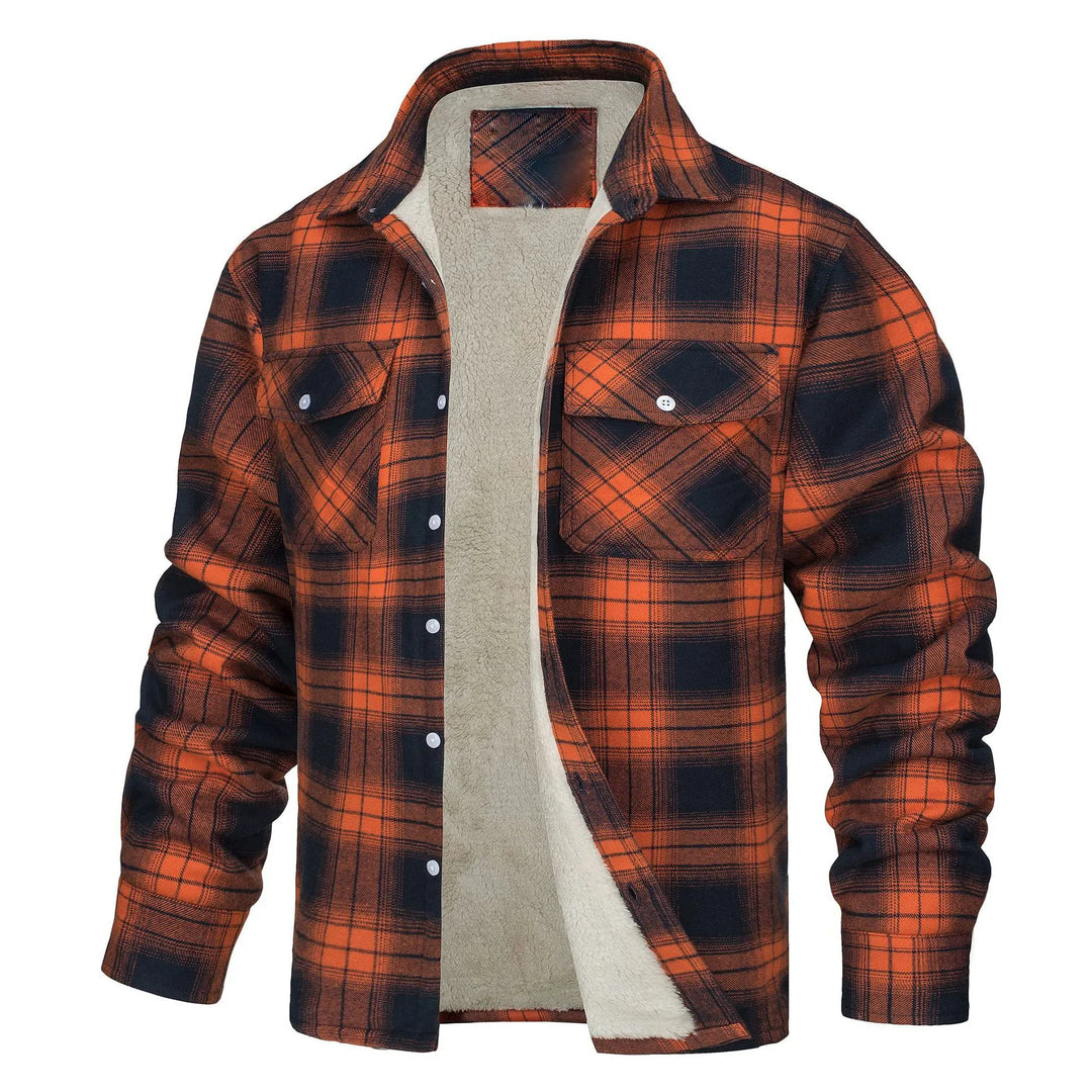 Ronan | Men's Fleece Lined Flannel Jacket  - Size:XS;Color:Red